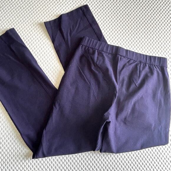 Eileen Fisher Stretch Crepe Pants XS Navy Blue Capsule Minimalist Straight Leg - Picture 4 of 5